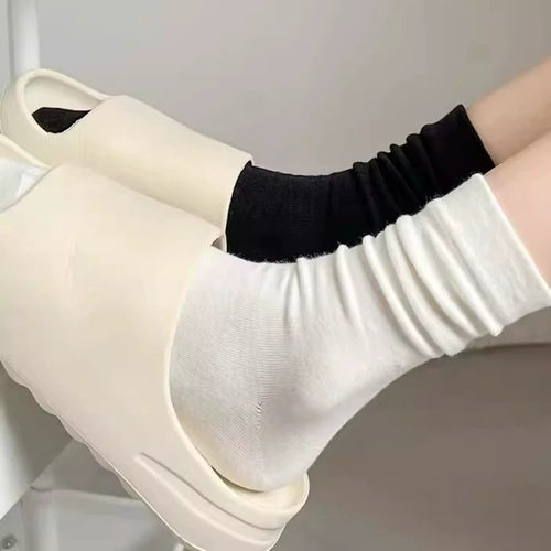 纯棉无骨女款月子堆堆袜