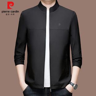 皮尔卡丹高端名牌中年外套2025新款男士春秋季立领商务休闲夹克衫