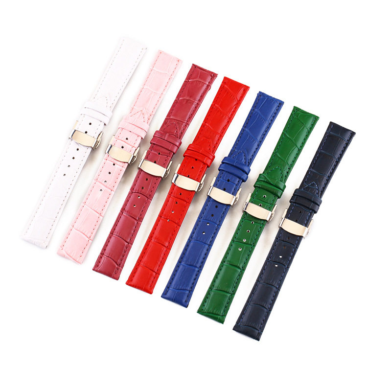 店长推荐 真皮表带 双按自动蝴蝶扣 竹节纹牛皮 男女手表链 12-24,手表,配件,淘宝优惠券,粉丝福利购,淘宝优惠卷