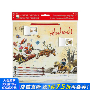 诺曼?塞尔韦尔：圣诞老人跳马降临日历 含贴纸 Norman 原版 日历 Thelwell 进口文创周边 预售