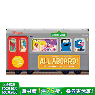 The 现货 All Sesame 英文儿童故事插画绘本 全员上车 Subway 风琴折页书 进口童书 芝麻街地铁 Street Aboard