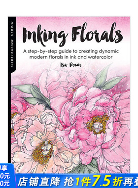 【现货】水墨花卉Inking Florals 艺术美术绘画技法入门指南 英文原版进口