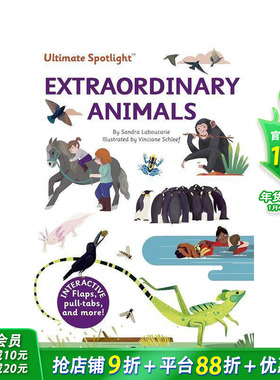 【现货】【翻翻立体书】英文原版 动物超能力 Ultimate Spotlight:Extraordinary Animals自然科普知识百科 精装艺术插画6岁+