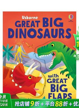 【预售】【翻翻大书】大恐龙 【Great Big Flaps】Great Big Dinosaurs 英文儿童趣味英语早教绘本进口童书