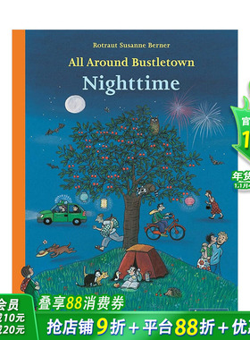 【现货】喧嚣镇周围：夜间All Around Bustletown: Nighttime 2-6岁儿童趣味场景绘本 英文原版 图书