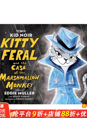 【预售】黑色小子：小猫野性与棉花糖猴子案 Kid Noir 英文儿童插画故事科普绘本 进口童书