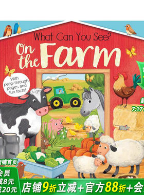 【预售】【你能看到什么】农场 洞洞书 What Can You See? On the Farm 英文儿童趣味互动绘本书 认知启蒙 英语早教
