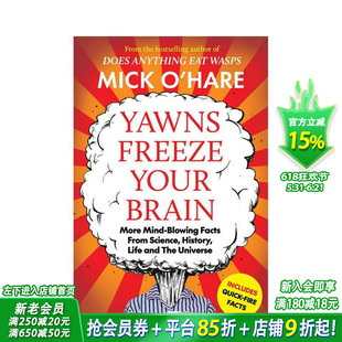 【预售】哈欠会冻结大脑? Yawns Freeze Your Brain 英文小说故事 英语拓展阅读进口书 科学历史生命宇宙 趣味冷知识系列书