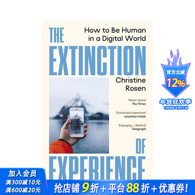 【预售】体验的消亡：在数字世界中重拾人性 The Extinction of Experience 原版英文社会科学 每日电讯报佳作 正版进口书