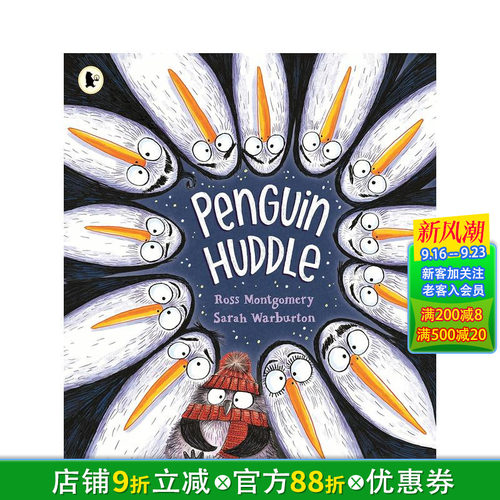 【预售】企鹅抱团行动（平装版） Penguin Huddle (The Norendy Tales) 英文儿童插画故事绘本 进口童书