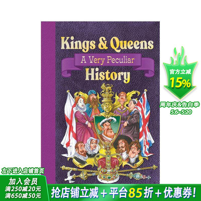 【预售】光怪陆离史：英国王室 Kings & Queens Of Great Britain: A Very Peculiar History 英文儿童插画科普绘本 进口童书