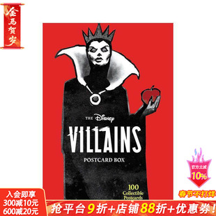 【预售】【明信片】迪士尼恶棍明信片盒:100张可收藏的明信片 The Disney Villains Postcard Box 明信片进口书