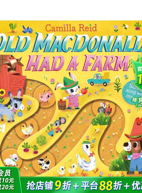 【现货】【滑条歌谣书】王老先生有块地 咿呀咿呀哟 Old Macdonald had a Farm 英文儿童趣味互动  英语早教进口童书