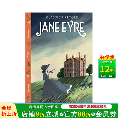 【预售】【经典重述】简?爱 【Classics Retold】Jane Eyre 英文儿童桥梁章节故事 英语拓展阅读进口书 配有彩色插图文字易读