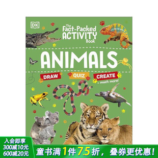 Packed 英文儿童趣味互动进口童书 充满事实 Animals Book Activity Fact The 活动书：动物 预售