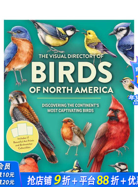 【预售】北美鸟类视觉图鉴：探索大陆迷人飞羽精灵 The Visual Directory of Birds 原版英文生活综合 正版进口书