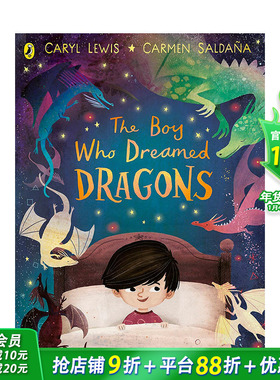 【预售】梦见龙的男孩 The Boy Who Dreamed Dragons 艺术插画绘本 3岁+原版英文儿童故事 进口童书