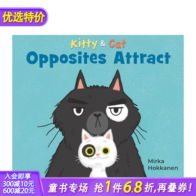 【现货】猫和猫：异性相吸 Kitty And Cat: Opposites Attract 英文儿童趣味绘本 英语早教进口童书