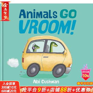 【预售】英文原版 动物们都来了！ Animals Go Vroom! 创意欢乐游戏绘本 儿童英语早教启蒙 进口图书 善优童书