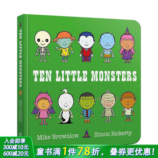 Ten Little 趣味数数启蒙 预售 幼儿认知与语言开发 进口童书 十个小怪兽 英文儿童插画故事绘本 Monsters