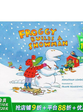 【预售】Froggy Builds A Snowman呱吉小青蛙堆雪人 英文原版儿童绘本【善优童书】