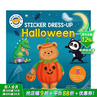 【预售】金泰迪:万圣节换装贴纸书 Build-A-Bear: Sticker Dress-Up: Halloween 英文儿童插画故事绘本 进口童书