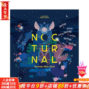 【预售】英文原版 夜行动物 Nocturnal 儿童英语插画绘本 6岁+动物科普 善优进口童书