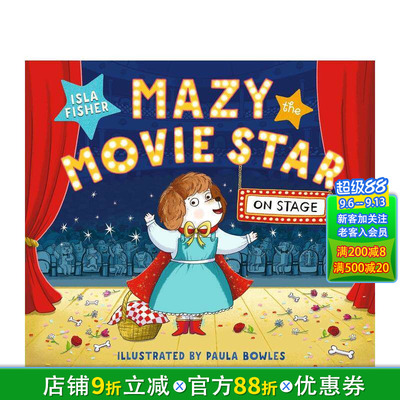 【预售】电影明星梅兹：登台演出 Mazy the Movie Star: On Stage 英文儿童插画故事绘本 进口童书克服舞台恐惧症