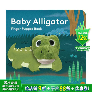 【预售】【手偶书】鳄鱼宝宝 【Finger Puppet Book】Baby Alligator: Finger Puppet Book 英文儿童趣味互动绘本 英语早教进口书