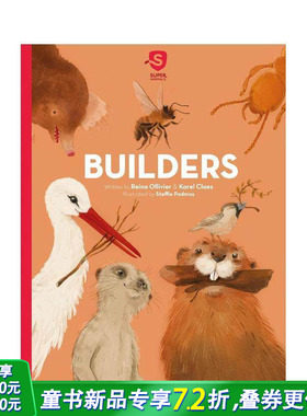【现货】超*动物1：动物建筑师 Super Animals：Builders 精装儿童科普插画绘本 英文原版进口书