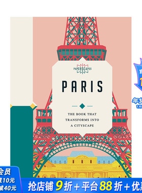 【现货】英文原版 纸上风采:巴黎:礼物书 【Paperscapes】Paris 英文生活综合 正版进口
