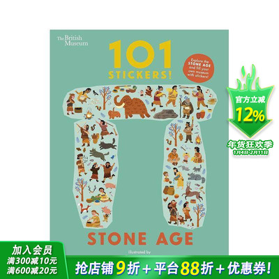 【现货】大英博物馆：101 贴纸！石器时代 British Museum: 101 Stickers! Stone Age 原版英文儿童趣味互动游戏科普绘本 进口童书