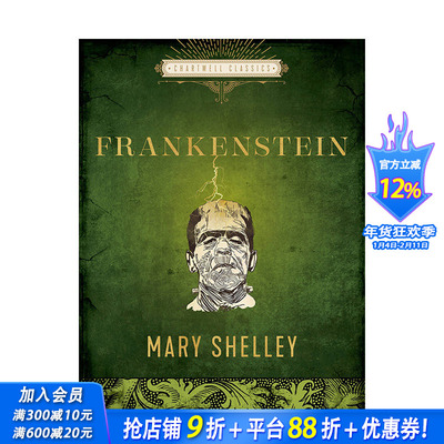 【预售】英文原版 科学怪人 【Chartwell Classics】Frankenstein 英文世界文学 正版进口书画册 善优图书