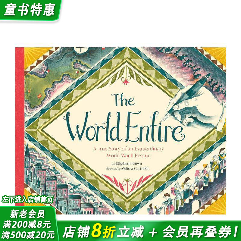 【现货】拯救世界的名单：二战无名英雄苏萨&middot;门德斯 World Entire 英文儿童插画科普绘本 进口童书 二战救援壮举首度绘本化