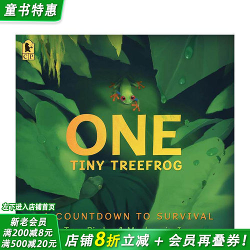 【现货】英文原版 红眼树蛙：生存倒计时 One Tiny Treefrog 精装艺术插画绘本 动物自然科普 6岁+ 儿童英语进口图书 善优童书