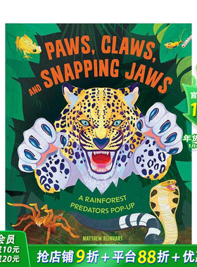 【预售】雨林捕食者立体书 Paws Claws and Snapping Jaws Pop-Up Book 原版英文儿童立体 正版进口书籍 善优图书