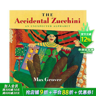 【现货】英文原版 意外的西葫芦：一个意想不到的字母表 Accidental Zucchini 英文儿童趣味艺术绘本 3岁+ Max Grover
