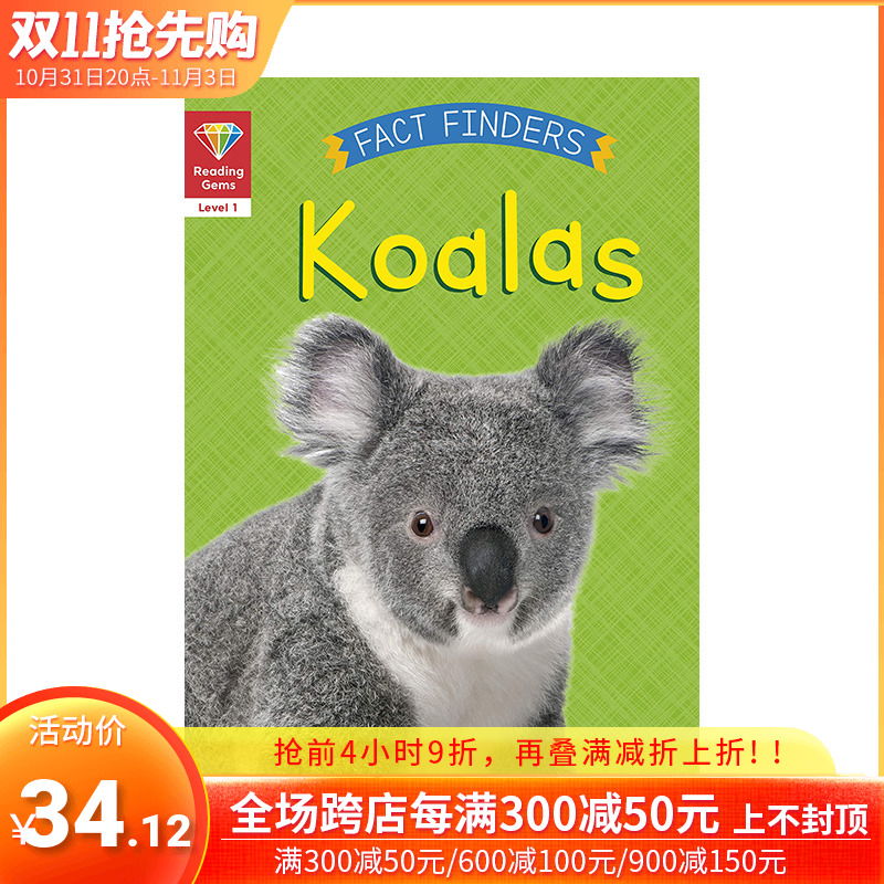 【预售包邮】英文原版 阅读宝石事实发现者：考拉（1级） Koalas (Level 1) 全彩 3岁+儿童分级阅读动物科普绘本 进口图书 善优