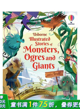 【预售】插图怪兽/食人魔/人和魔故事 Illustrated Stories of Monsters，Ogres， Giants and a Troll! 英文儿童故事英语拓展书