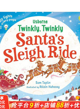 【预售】闪闪发光的圣诞雪橇之旅 Twinkly Twinkly Santa's Sleigh Ride 英文儿童趣味英语早教进口书绘本