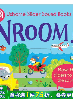 【预售】【滑条发声书】呜-呜-车辆发动 【Slider Sound Books】Vroom! 原版英文儿童趣味