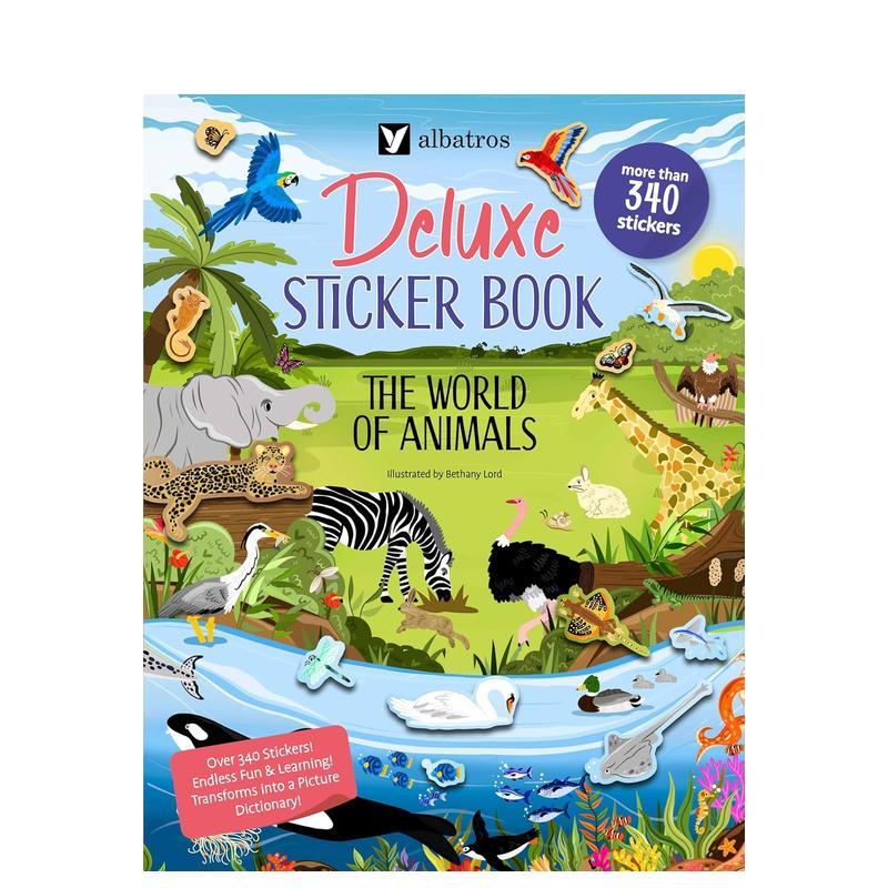 【预售】【300+张贴纸书】动物世界 【Deluxe Sticker Books】The World of Animals 11个场景 英文儿童趣味互动游戏绘本 进口童书