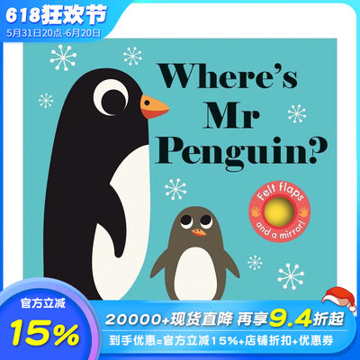 【预售】【毛毡翻翻书】企鹅先生在哪里？ 【Felt Flaps】Where's Mr Penguin 英文儿童趣味互动 0岁+英语早教进口童书