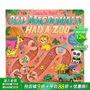 【现货】【滑轨歌谣计数书】麦克唐纳有个动物园 【Slide and Count】Old Macdonald had a Zoo 原版英文儿童趣味
