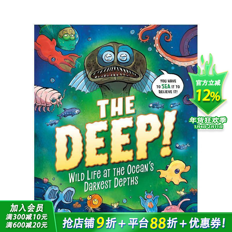 【现货】深海！海洋深处的野生生物 The Deep!?:?Wild Life at the Ocean's Darkest Depths 英文儿童插画科普故事绘本进口书