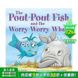 【预售】撅嘴鱼和忧忧鲸 The Pout-Pout Fish and the Worry-Worry Whale 英文儿童插画故事绘本 进口童书