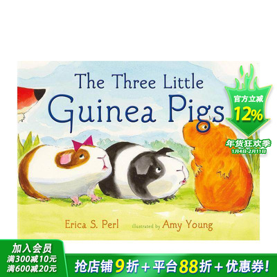 【预售】三只小几内亚猪 The Three Little Guinea Pigs 原版英文儿童插画故事绘本 进口童书