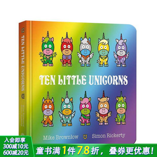 Ten Little 趣味数数启蒙 预售 幼儿认知与语言开发 进口童书 十只小独角兽 英文儿童插画故事绘本 Unicorns