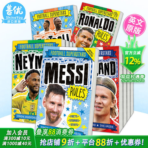 【现货多款选拍】足球明星特辑桥梁书 C罗/内马尔/哈兰德/梅西 等足球名人+足球故事系列绘本Football Superstars 英文儿童进口书