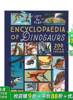 【现货】【百科翻翻书】恐龙 The Lift-the-Flap Encyclopaedia of Dinosaurs 6岁+英文儿童趣味科普图集插画绘本 进口童书